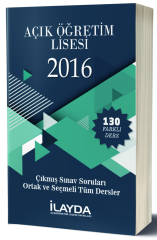 İlayda 2016 Açık Lise Ortak ve Seçmeli Tüm Dersler Çıkmış Sorular İlayda Yayınları