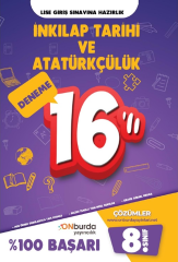 Onburda 8. Sınıf TC İnkılap Tarihi ve Atatürkçülük 16 lı Deneme Onburda Yayınları