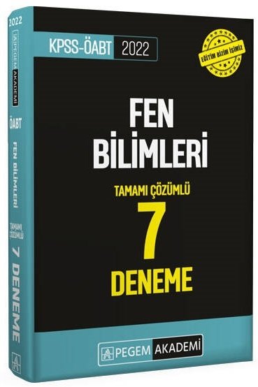 Pegem 2022 ÖABT Fen Bilimleri 7 Deneme Çözümlü Pegem Akademi Yayınları