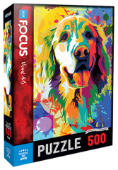 500 Parça Puzzle - Colorful Dog Renkli Köpek Blue Focus Games
