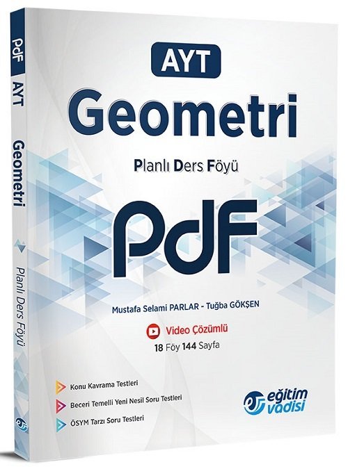 Eğitim Vadisi YKS AYT Geometri PDF Planlı Ders Föyü Video Çözümlü Eğitim Vadisi Yayınları
