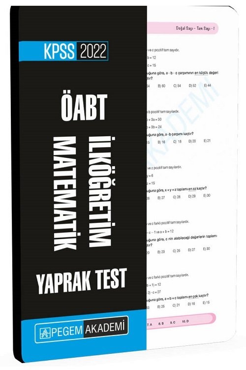 Pegem 2022 ÖABT İlköğretim Matematik Öğretmenliği Yaprak Test Pegem Akademi Yayınları