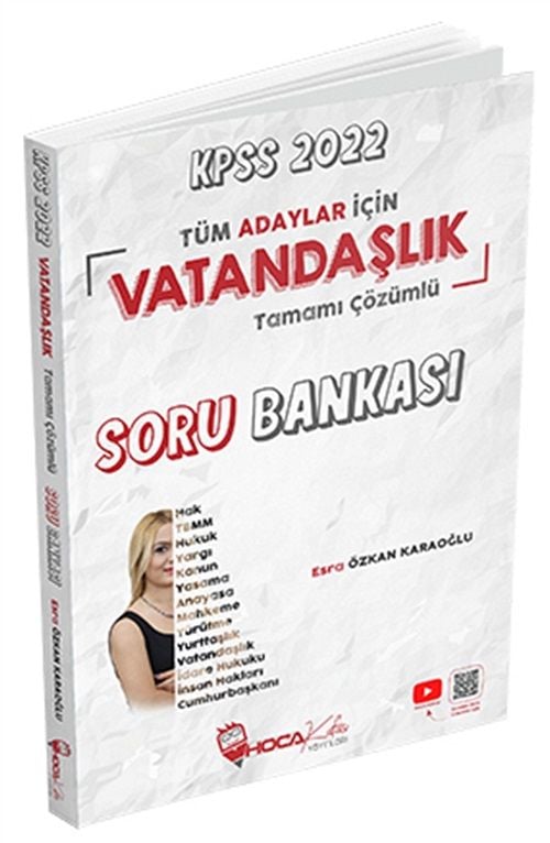 SÜPER FİYAT Hoca Kafası 2022 KPSS Vatandaşlık Soru Bankası Çözümlü - Esra Özkan Karaoğlu Hoca Kafası Yayınları