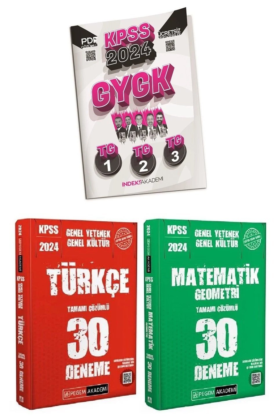Pegem 2024 KPSS Türkçe+Matematik + İndeks GYGK 60+3 Deneme 5 li Set Pegem + İndeks Akademi Yayınları