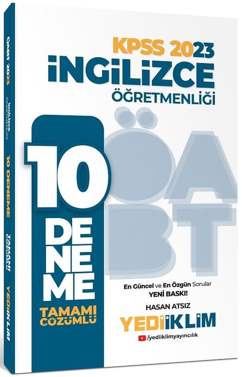 Yediiklim 2023 ÖABT İngilizce Öğretmenliği 10 Deneme Çözümlü Yediiklim Yayınları