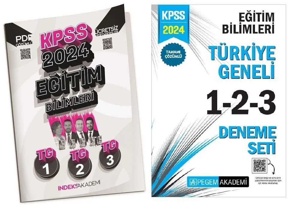 Pegem + İndeks 2024 KPSS Eğitim Bilimleri Türkiye Geneli 6 Deneme 4 lü Set (1-2-3) Pegem + İndeks Akademi Yayınları