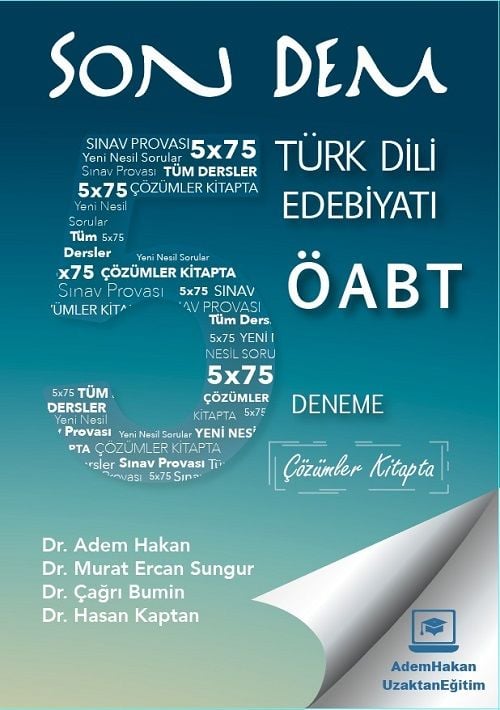 Adem Hakan ÖABT Türk Dili ve Edebiyatı Son Dem 5 Deneme Çözümlü Adem Hakan UZEM