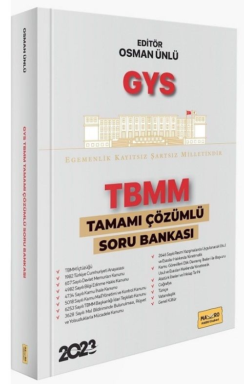 Makro Kitabevi GYS TBMM Türkiye Büyük Millet Meclisi Soru Bankası Çözümlü Görevde Yükselme Makro Kitabevi