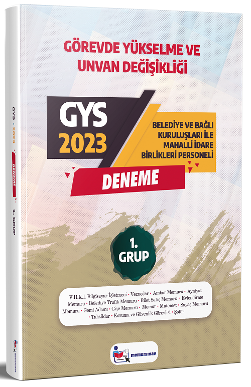 Memur Sınav 2023 GYS Yerel Yönetimler 1. Grup Deneme Görevde Yükselme Memur Sınav