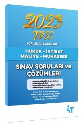 4T Yayınları KPSS A Grubu 2023 Sınavı Çıkmış Soruları Çözümlü 4T Yayınları