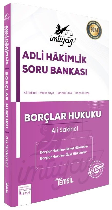 Temsil 2024 Adli Hakimlik Borçlar Hukuku İMTİYAZ Soru Bankası Çözümlü 5. Baskı - Ali Sakinci Temsil Kitap Yayınları