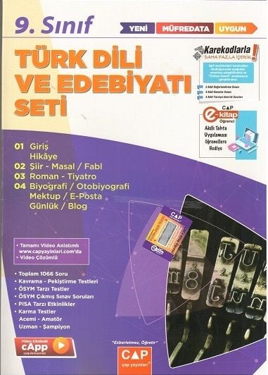 Çap Yayınları 9. Sınıf Anadolu Lisesi Türk Dili ve Edebiyatı Seti Çap Yayınları