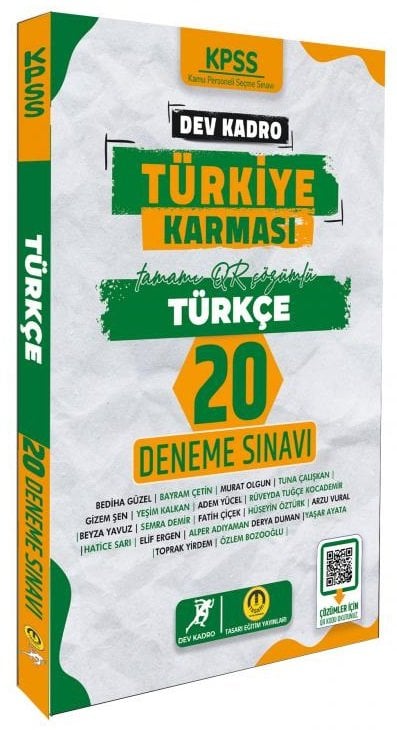 Tasarı Dev Kadro KPSS Türkçe Türkiye Karması 20 Deneme Çözümlü Tasarı Yayınları