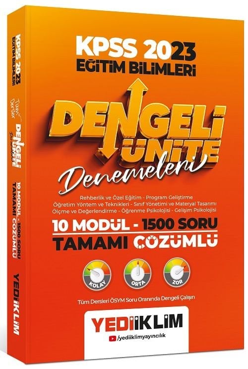 Yediiklim 2023 KPSS Eğitim Bilimleri Dengeli Ünite Denemeleri Çözümlü Yediiklim Yayınları