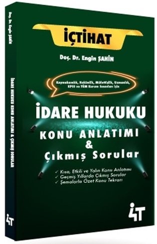 4T Yayınları Kaymakamlık İçtihat İdare Hukuku Konu Anlatımı ve Çıkmış Sorular - Engin Şahin 4T Yayınları