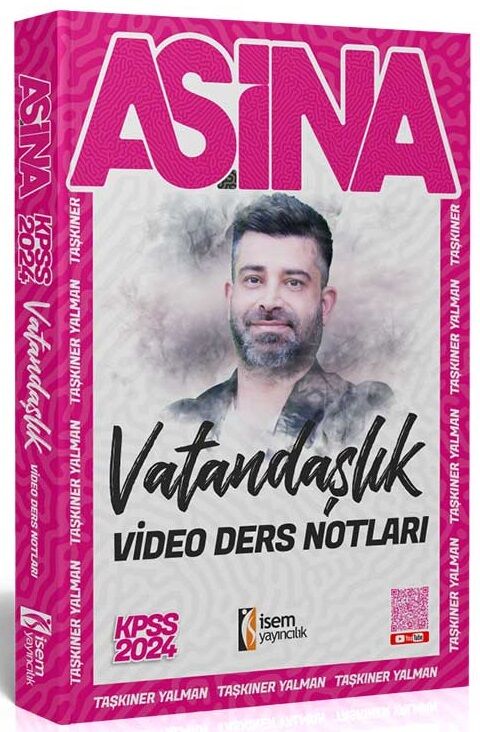 İsem 2024 KPSS Vatandaşlık Aşina Video Ders Notları - Taşkıner Yalman İsem Yayınları