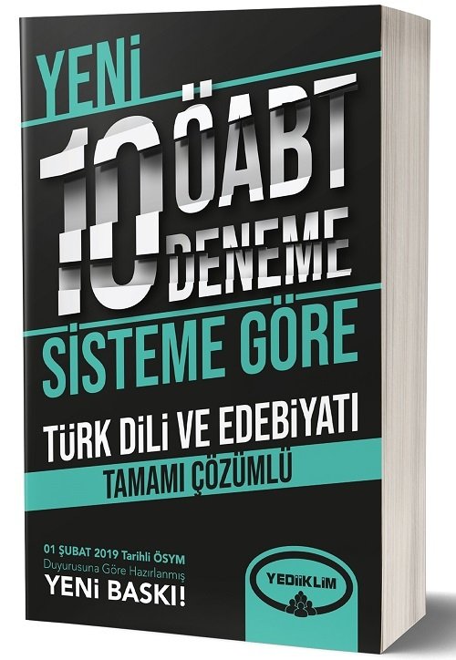 Yediiklim 2019 ÖABT Türk Dili ve Edebiyatı Yeni Sistem 10 Deneme Çözümlü Yediiklim Yayınları