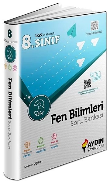 Aydın 8. Sınıf LGS Fen Bilimleri Üç Adım Soru Bankası Aydın Yayınları