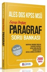 Lider 2019 KPSS ALES DGS MSÜ Paragraf Soru Bankası Çözümlü Savaş Doğan Lider Yayınları