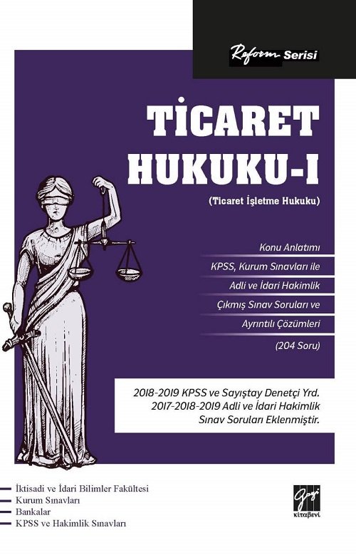 Gazi Kitabevi Ticaret Hukuku - 1 - Reform Serisi Gazi Kitabevi