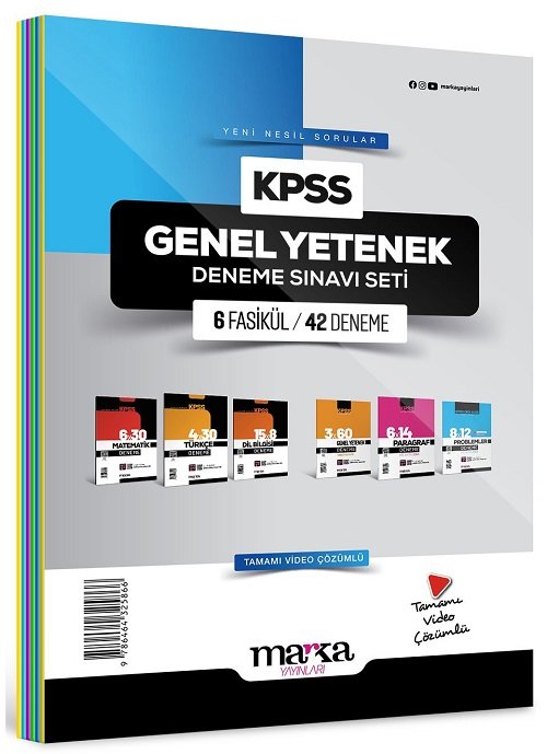 Marka 2024 KPSS Genel Yetenek Türkçe Matematik 6 Fasikül 42 Deneme Set Marka Yayınları