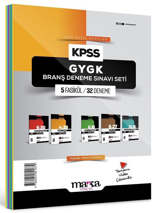 Marka 2024 KPSS Genel Yetenek Genel Kültür 5 Fasikül 32 Deneme Set Marka Yayınları