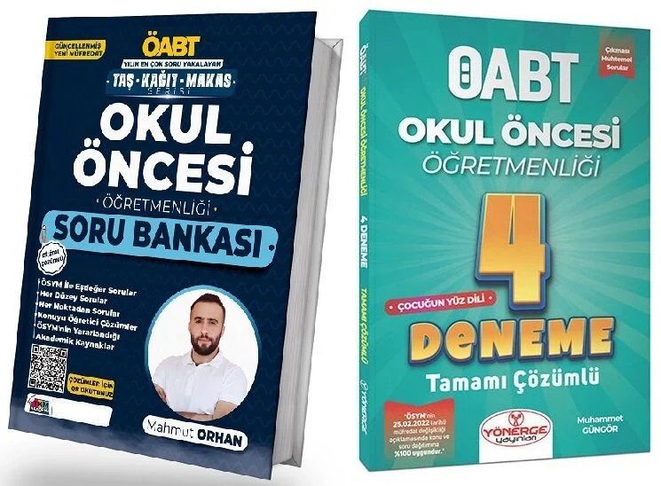 TKM Akademi 2023 ÖABT Okul Öncesi Soru + Yönerge 4 Deneme 2 li Set - Mahmut Orhan TKM Akademi + Yönerge Yayınları