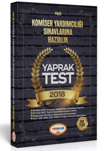 Yediiklim 2018 Komiser Yardımcılığı Sınavları Yaprak Test Yediiklim Yayınları