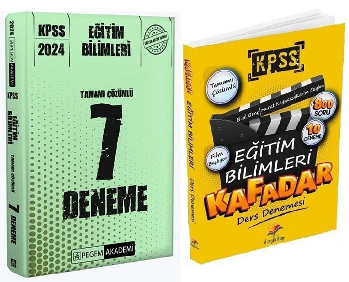 Pegem + Dizgi 2024 KPSS Eğitim Bilimleri 7+10 Deneme 2 li Set - Bilal Genç Pegem Akademi Yayınları