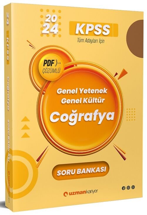 Uzman Kariyer 2024 KPSS Coğrafya Soru Bankası PDF Çözümlü Uzman Kariyer Yayınları