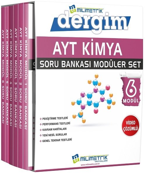 Milimetrik YKS AYT Kimya Soru Bankası 6 lı Modüler Set Milimetrik Yayınları