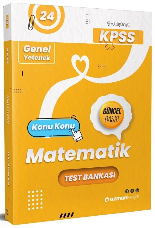 Uzman Kariyer 2024 KPSS Matematik Test Bankası Yaprak Test Uzman Kariyer Yayınları