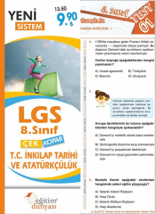 SÜPER FİYAT Eğitim Dünyası 8. Sınıf LGS TC İnkılap Tarihi ve Atatürkçülük Yaprak Test Çek Kopar Eğitim Dünyası Yayınları