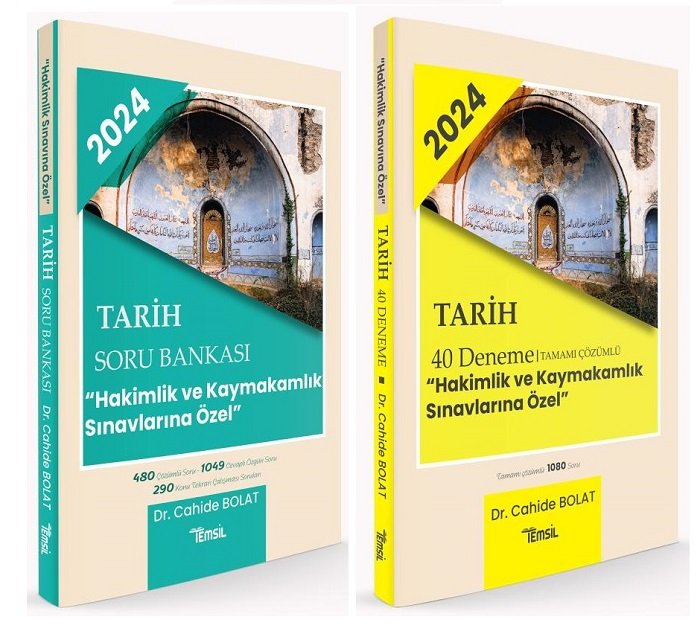 Temsil 2024 Hakimlik Kaymakamlık Tarih Soru Bankası + 40 Deneme 2 li Set - Cahide Bolat Temsil Yayınları