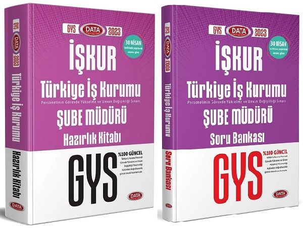 Data 2023 GYS İŞKUR Türkiye İş Kurumu Şube Müdürü Konu + Soru 2 li Set Görevde Yükselme Data Yayınları