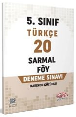 Editör 5. Sınıf Türkçe 20 Sarmal Föy Deneme Editör Yayınları