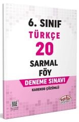 Editör 6. Sınıf Türkçe 20 Sarmal Föy Deneme Editör Yayınları
