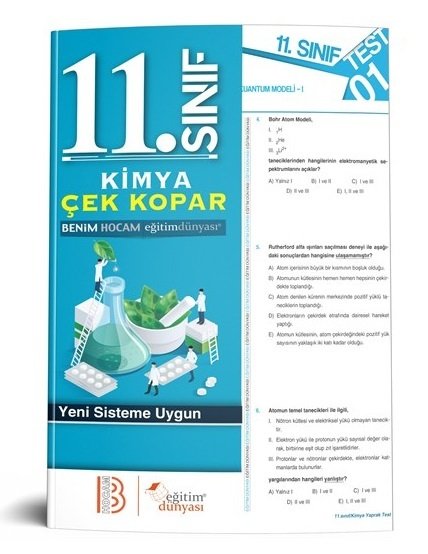 SÜPER FİYAT Eğitim Dünyası 11. Sınıf Kimya Yaprak Test Çek Kopar Eğitim Dünyası Yayınları