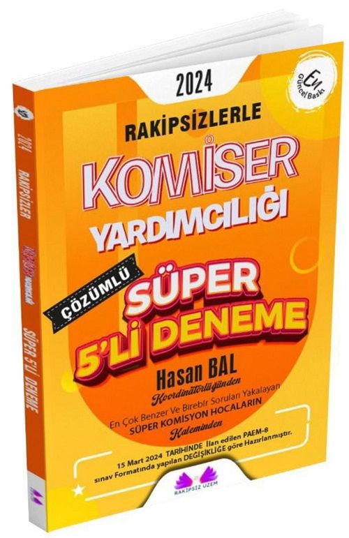Rakipsiz UZEM 2024 Komiser Yardımcılığı Süper 5 li Deneme Çözümlü - Hasan Bal Rakipsiz UZEM