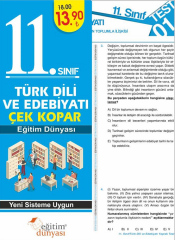 SÜPER FİYAT Eğitim Dünyası 11. Sınıf Türk Dili ve Edebiyatı Yaprak Test Çek Kopar Eğitim Dünyası Yayınları