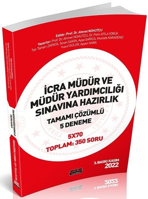 Savaş 2022 İcra Müdür ve Yardımcılığı Sınavı 5 Deneme 3. Baskı Savaş Yayınları