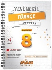Spoiler 8. Sınıf Türkçe Yeni Nesil Defteri Spoiler Yayınları