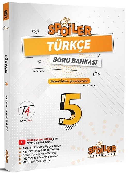 Spoiler 5. Sınıf Türkçe Spoiler Soru Bankası Spoiler Yayınları