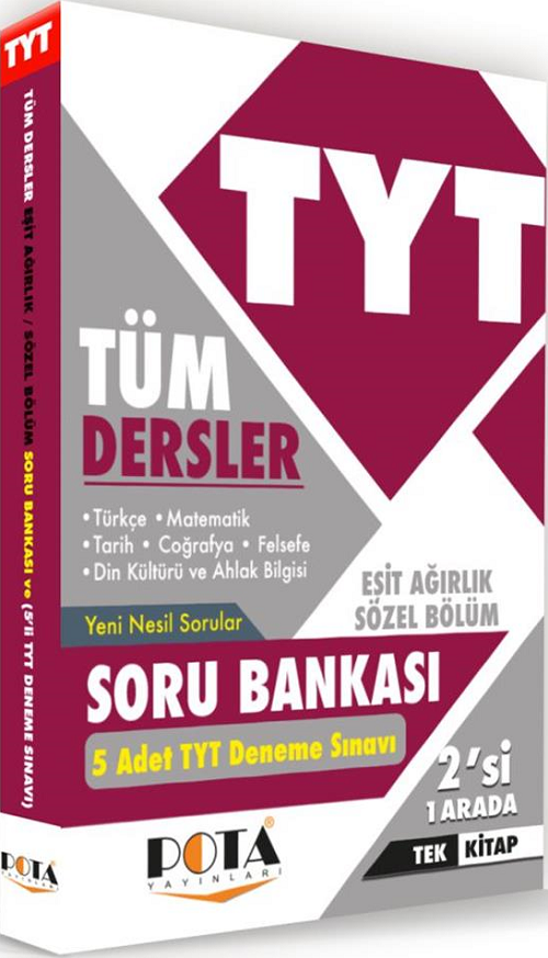 SÜPER FİYAT Eğitim Dünyası Pota YKS TYT Eşit Ağırlık-Sözel Tüm Dersler Soru Bankası Eğitim Dünyası Pota Yayınları