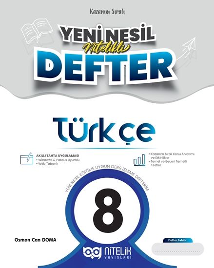Nitelik 8. Sınıf Türkçe Yeni Nesil Nitelikli Defter Nitelik Yayınları