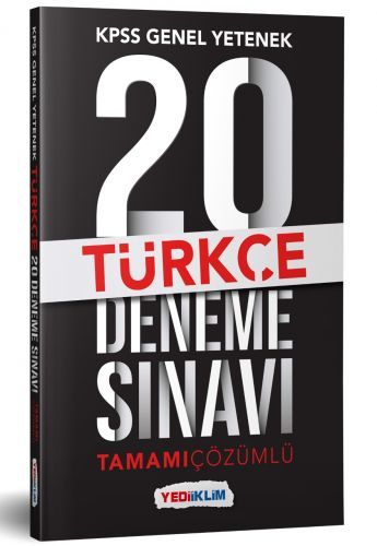 SÜPER FİYAT Yediiklim 2019 KPSS Türkçe 20 Deneme Çözümlü Yediiklim Yayınları