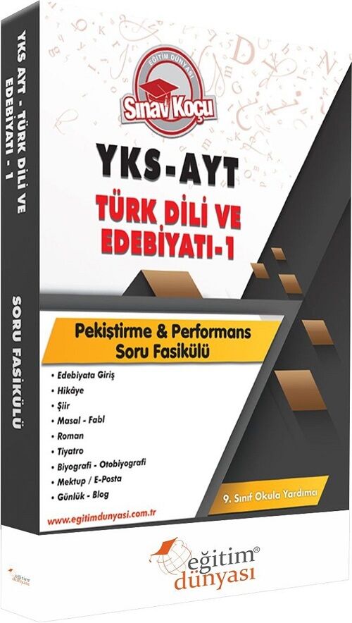 SÜPER FİYAT Eğitim Dünyası YKS AYT 9. Sınıf Türk Dili ve Edebiyatı-1 Sınav Koçu Soru Fasikülü Eğitim Dünyası Yayınları