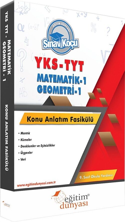 SÜPER FİYAT Eğitim Dünyası YKS TYT 9. Sınıf Matematik-1 Geometri-1 Sınav Koçu Konu Anlatımı Fasikülü Eğitim Dünyası Yayınları