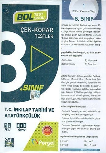 Pergel 8. Sınıf TC İnkılap Tarihi ve Atatürkçülük Çek Kopar Testler Pergel Yayınları