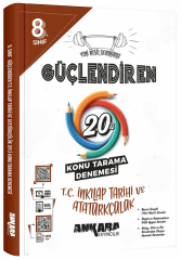 Ankara Yayıncılık 8. Sınıf TC İnkılap Tarihi ve Atatürkçülük Güçlendiren 20 Konu Tarama Denemesi Ankara Yayıncılık